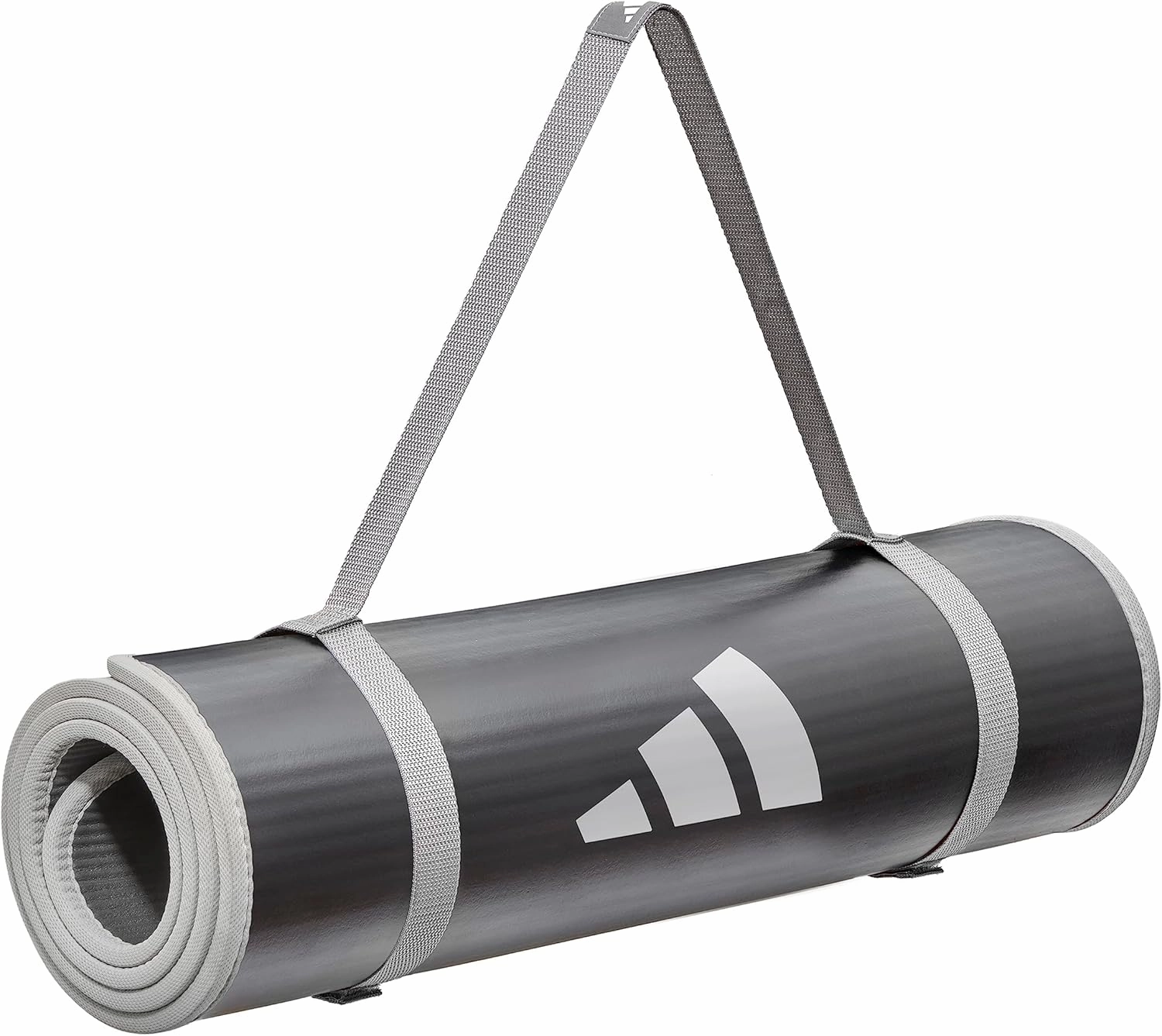 adidas 10mm Extra Thick Training Mat with Carrying Strap and Non-Slip Textured Base - Cushioned Workout Mat for Home Gym, Floor Workouts, and Intense Exercises - Portable and Durable