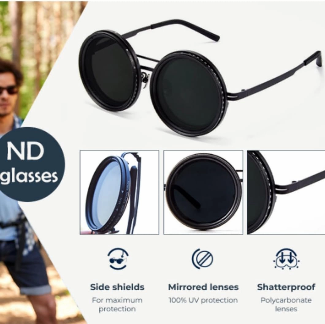Adjusta Shades Sunglasses, Nd9 Adjustable Sunglasses for Fishing Driving Travelling, Adjustable Tint Sunglasses for Men