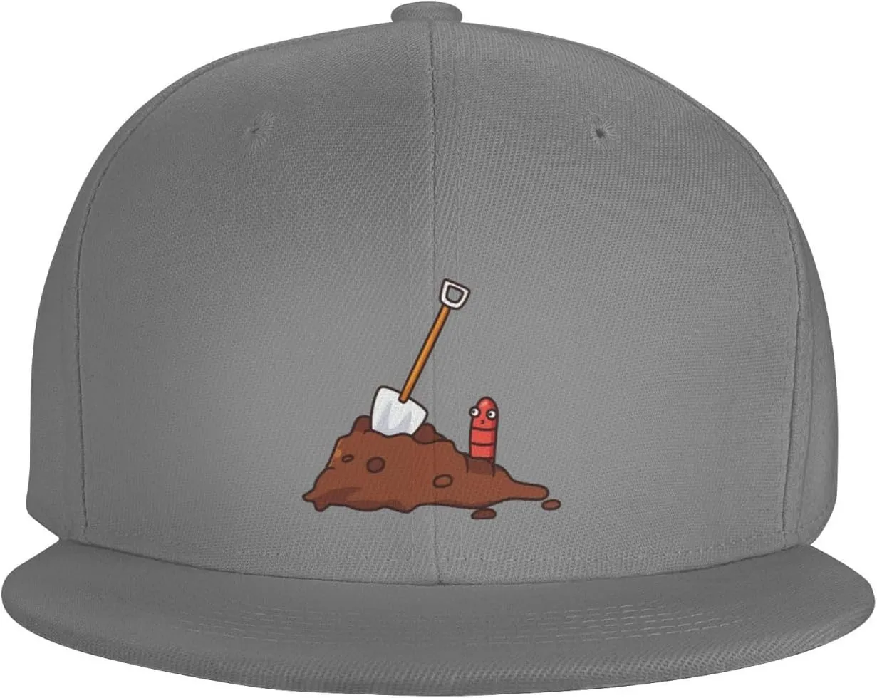 Adjustable Earthworms and Shovels Snapback Hat for Men Women Baseball Cap Dad Hats