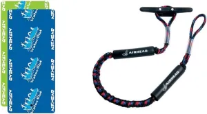 Airhead Floating Water Mat Roll 'N Go 1 and Dockline for Watercraft, Green/Blue 11' x 5' x 1.25' Mat with Anchoring System and 4 Feet Shock Absorbing Bungee Rope