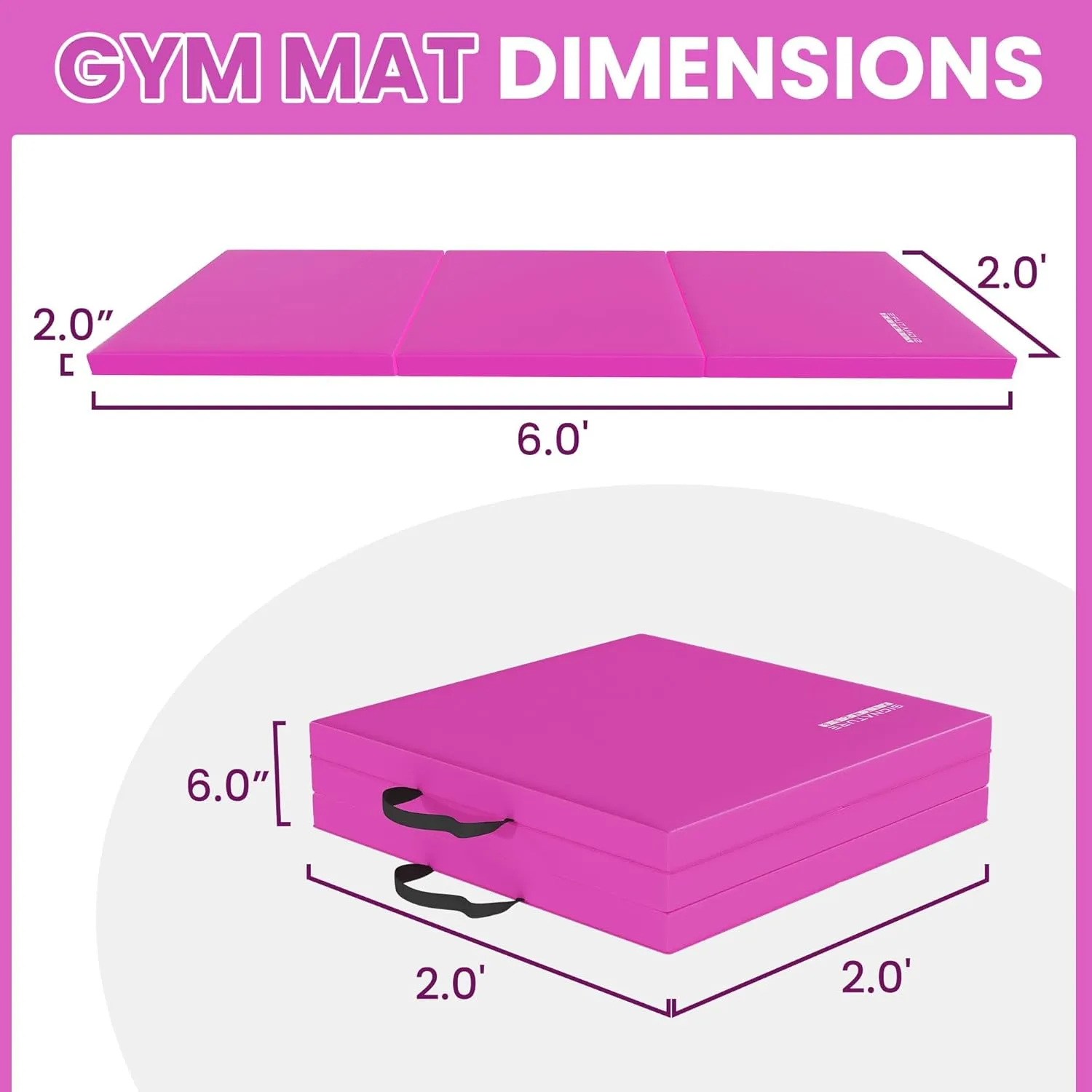 All Purpose Extra Thick High Density Anti Tear Gymnastics Gym Folding Exercise Aerobics Mats, Multiple Sizes and Colors Available