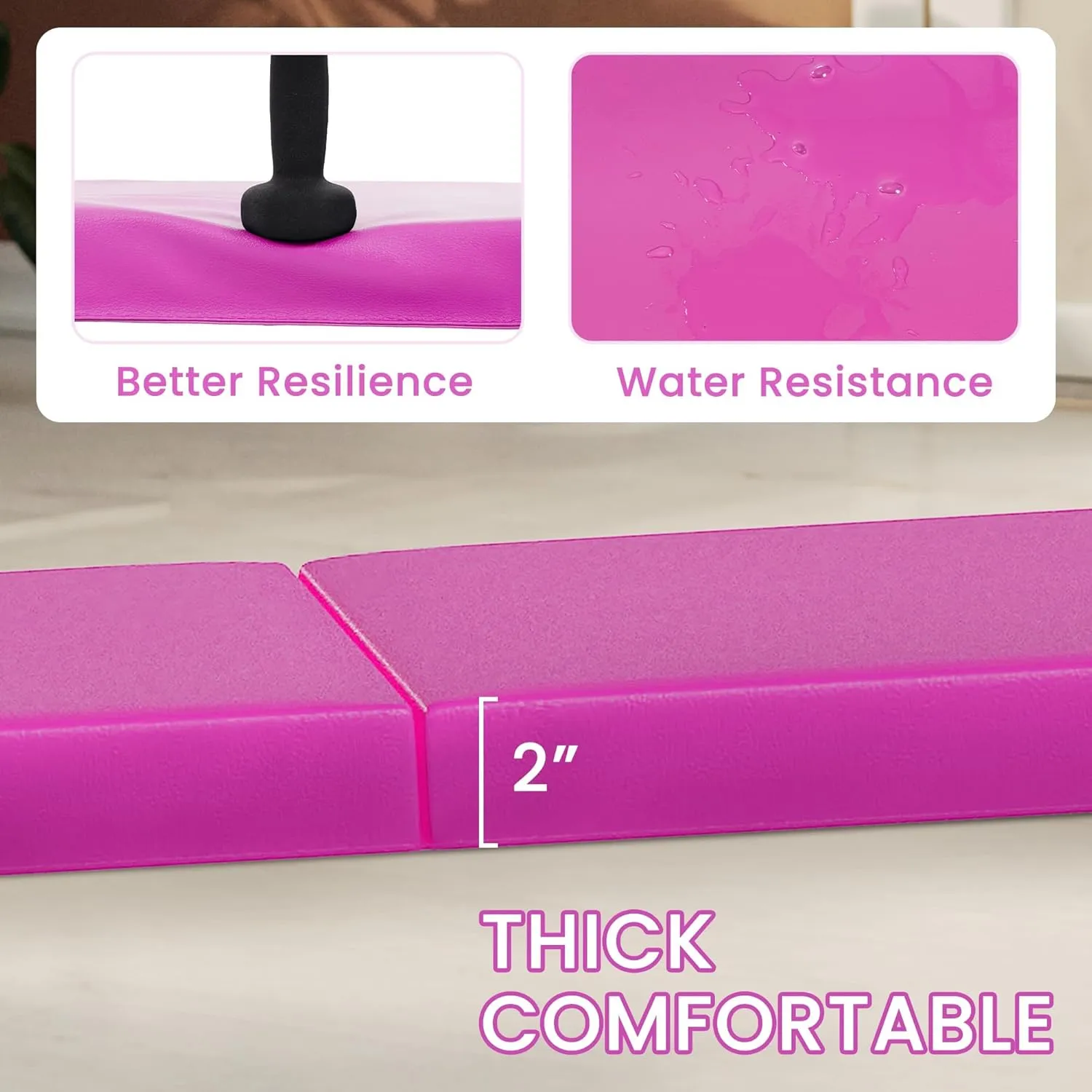 All Purpose Extra Thick High Density Anti Tear Gymnastics Gym Folding Exercise Aerobics Mats, Multiple Sizes and Colors Available