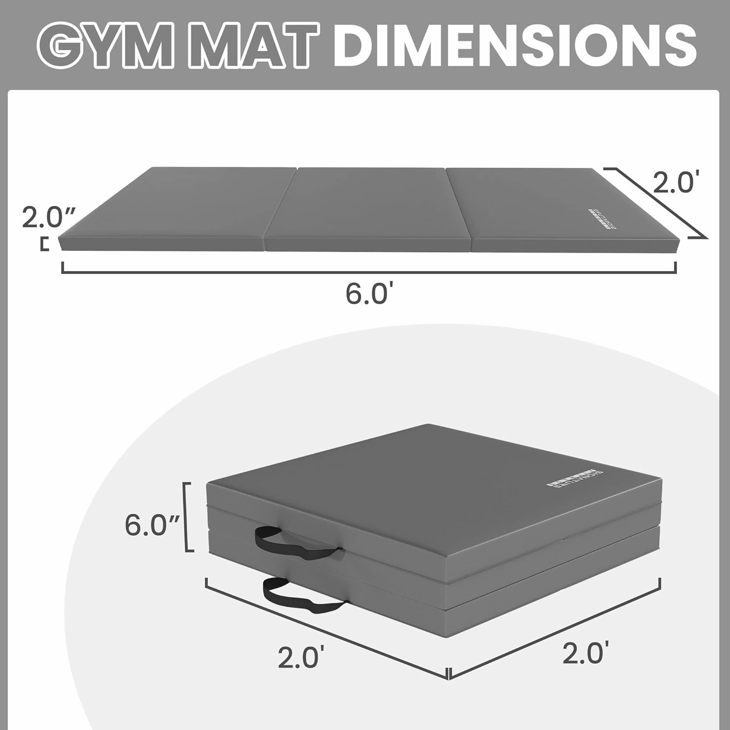 All Purpose Extra Thick High Density Anti Tear Gymnastics Gym Folding Exercise Aerobics Mats, Multiple Sizes and Colors Available
