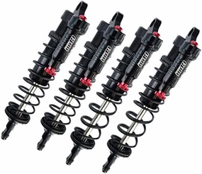 Aluminum 6061-T6 Front and Rear L-Shape Piggy Back (Built-in Piston Spring) Adjustable Spring Dampers for Traxxas 1/8 4WD Sledge Monster Truck 95076-4 Upgrades - Black