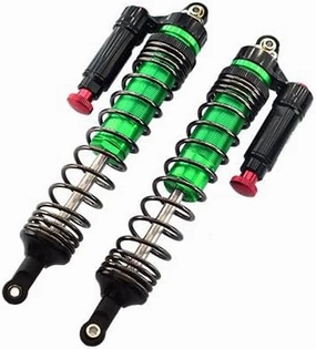 Aluminum 6061-T6 Rear L-Shape Piggy Back (Built-In Piston Spring) Adjustable Spring Dampers 139mm For Traxxas 1:7 Unlimited Desert Racer UDR Pro-Scale 4X4 (#85076-4) Upgrades - Green