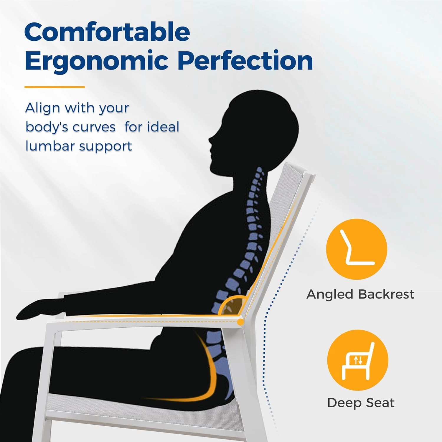 Aluminum Patio Chairs Set of 6, Fully Assembled Outdoor Dining Chairs with 360 lbs Weight Capacity, Stackable Outdoor Patio Furniture with Quick Drying Breathable Textilene Fabric for Garden, Backyard