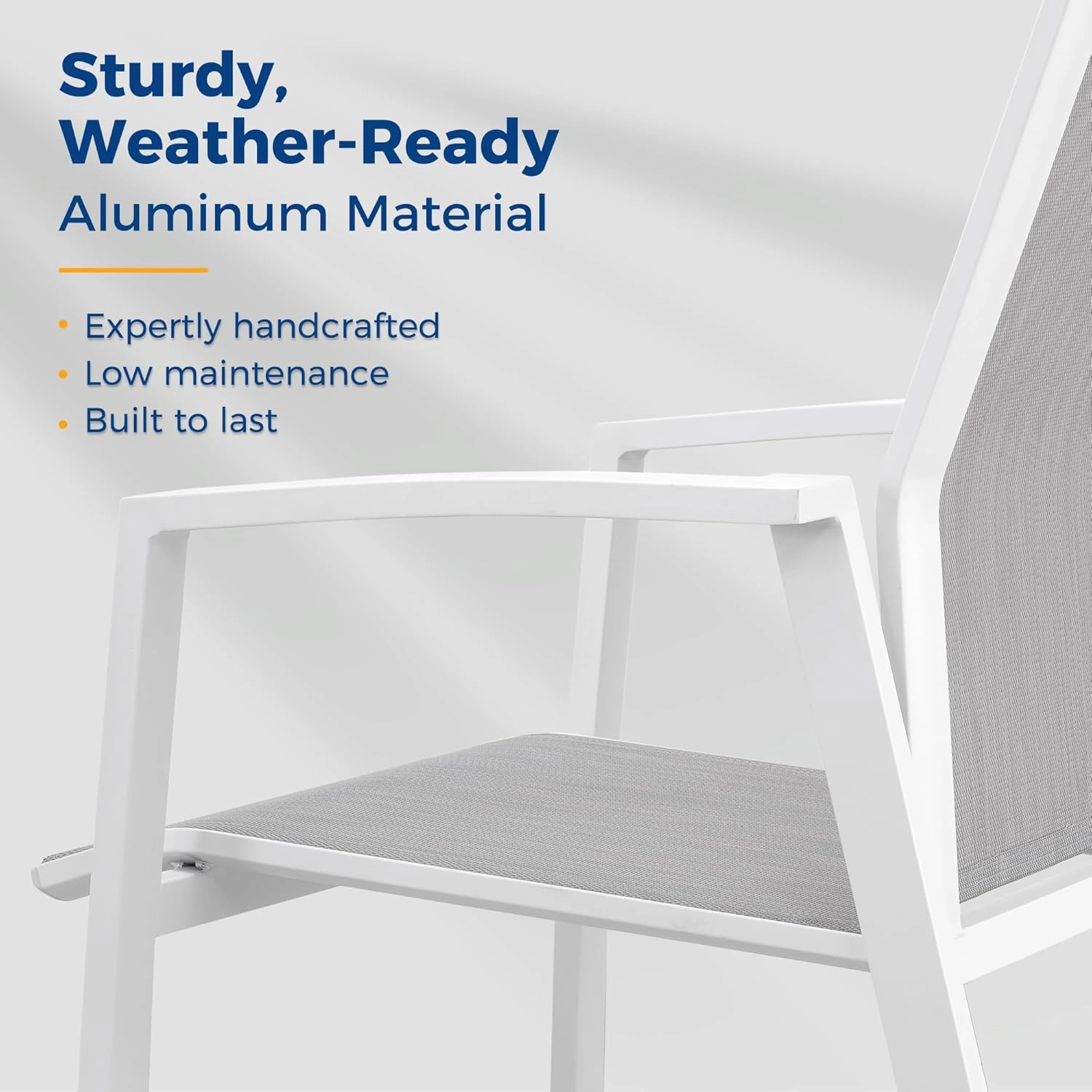 Aluminum Patio Chairs Set of 6, Fully Assembled Outdoor Dining Chairs with 360 lbs Weight Capacity, Stackable Outdoor Patio Furniture with Quick Drying Breathable Textilene Fabric for Garden, Backyard