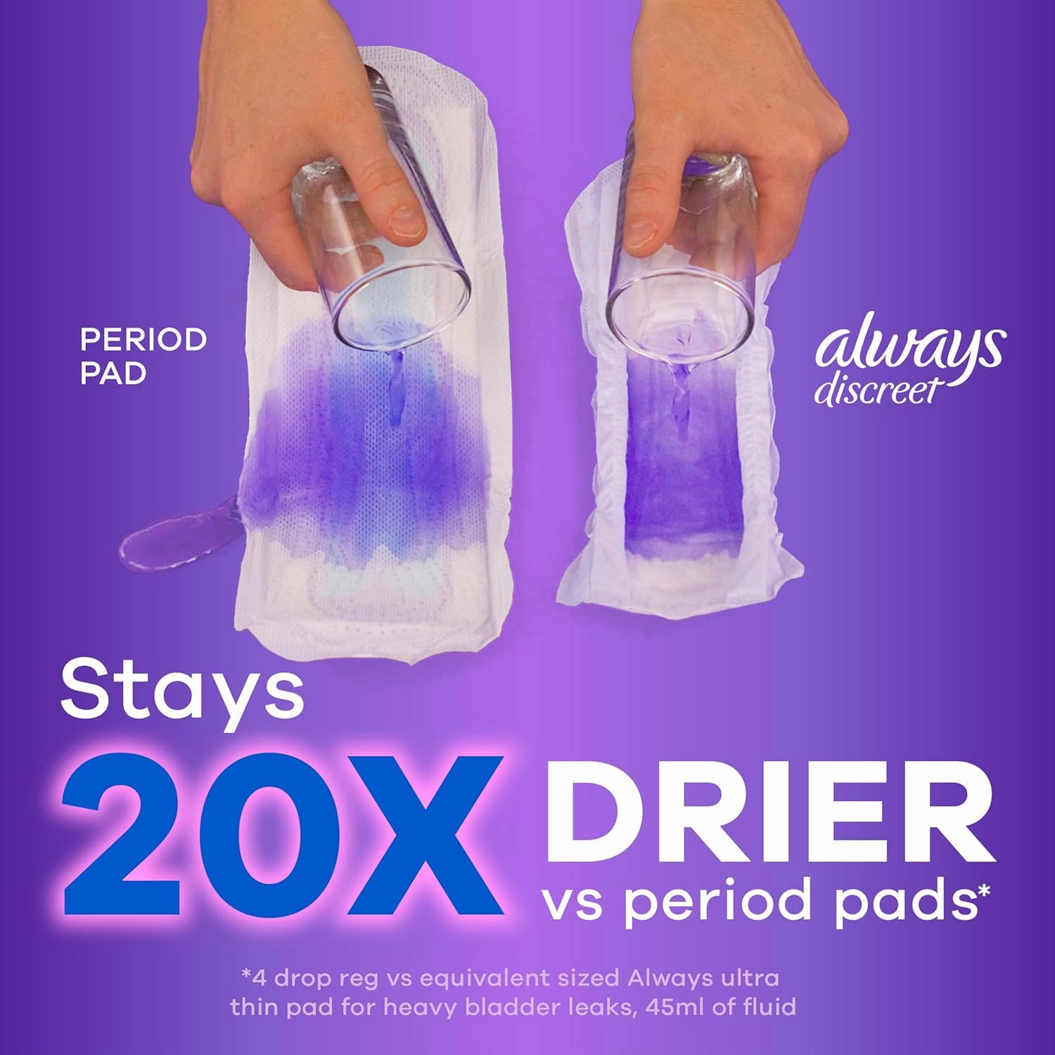 Always Discreet Adult Incontinence Pads for Women, Moderate Absorbency, Long Length, Postpartum Pads, 162 Count (Packaging May Vary)