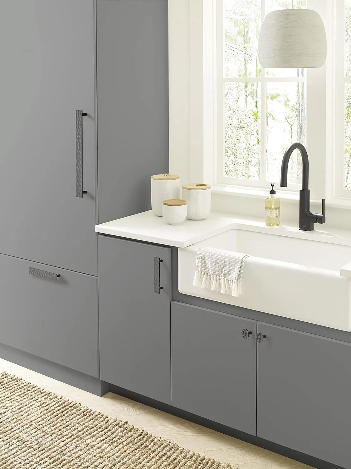 Amerock | Cabinet Pull | Gunmetal | 3-3/4 inch (96 mm) Center to Center | Kamari | 1 Pack | Drawer Pull | Drawer Handle | Cabinet Hardware