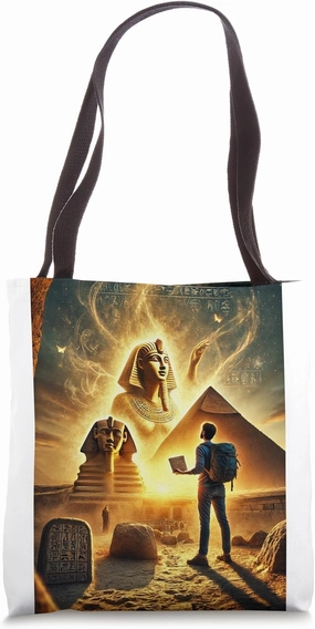An Encounter Beneath the Pyramid Tote Bag
