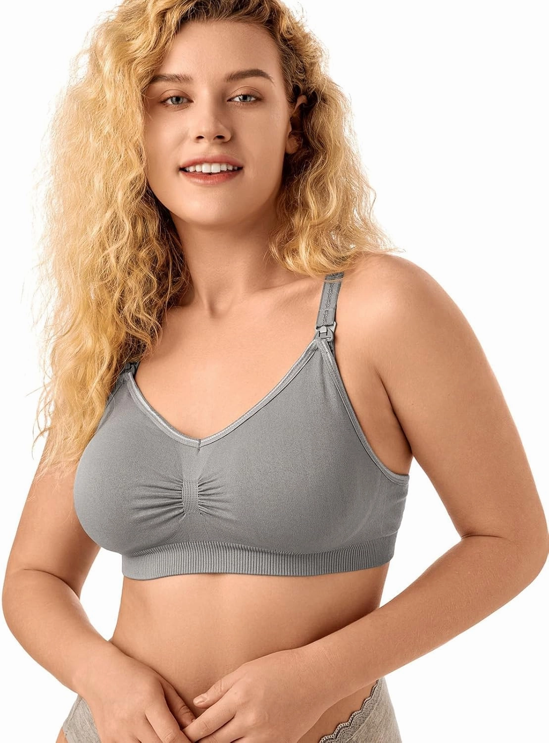 Angelhood Nursing Bra for Breastfeeding with Removable Bra Pads Seamless Nursing Bra with Support, Pack of 4