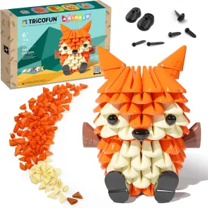 Animals 3D Soft Building Blocks - Cute Animal Kit, Pressure-Relief, STEM Educational Toys, Enhance Hands-On Skills Interlocking Building Blocks (1112-Mini Fox)