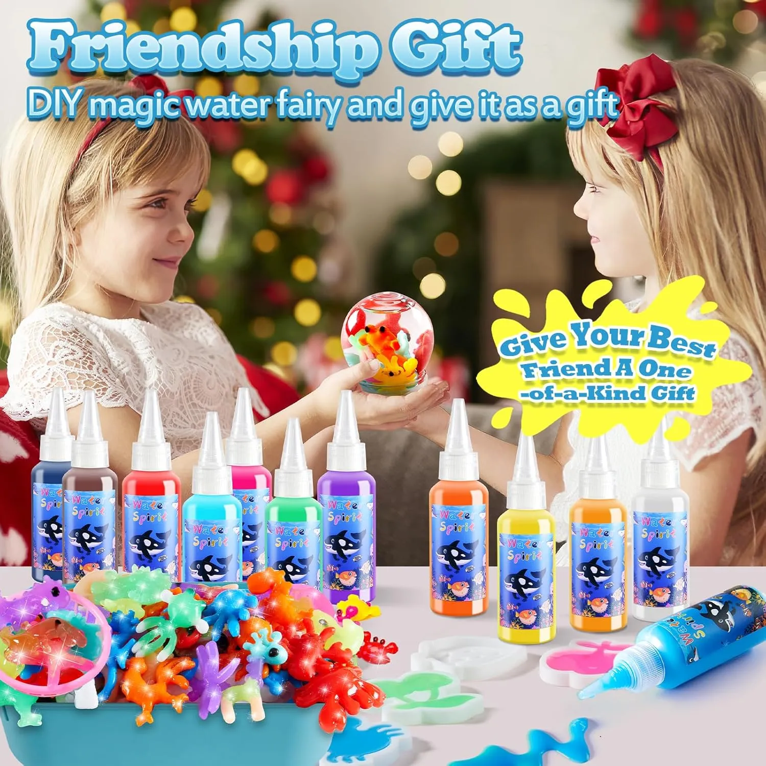 Aqua Fairy Water Gel Kit, Magic Water Elf Toy Kit, Toys Gifts for 3-12 Year Old Boys Girls Kids, Craft Kit with 12 Colors Magic Gel and 15 Shape Molds, Party Favors, Arts & Crafts DIY STEM Toy