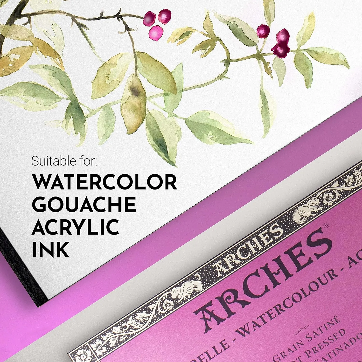 Arches Watercolor Paper Block, Hot Press, 3.9" x 9.8", 140 Pound