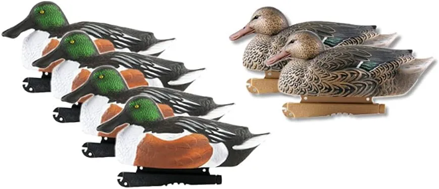 AVERY GHG Hunter Series Over Size Shoveler Duck Hunting Decoys | 4 Drakes, 2 Hens | 60/40 Dura-Keel - 6 Pack (73010)