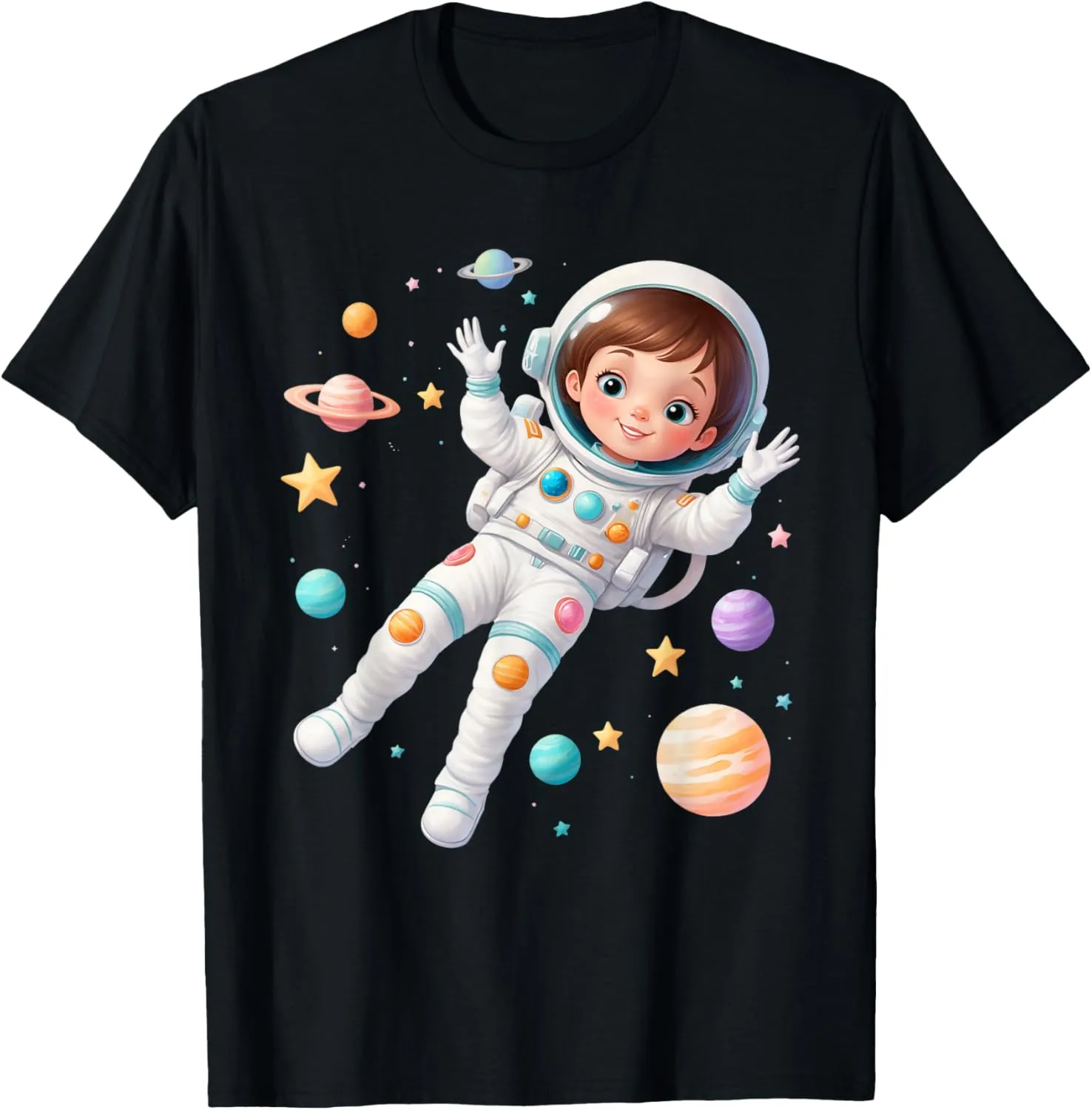 Awesome Future Astronaut Girl | Cute Space Explorer Design T-Shirt