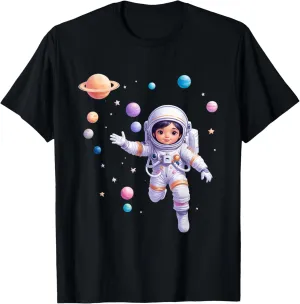 Awesome Future Astronaut Girl | Cute Space Explorer Design T-Shirt