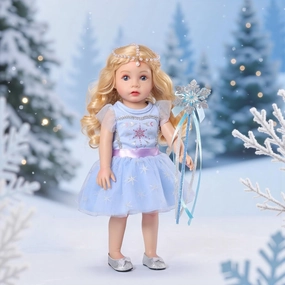 BABESIDE American 18 Inch Dolls Ice and Snow Magic-Girl, Wearing a Princess Dress and Holding a Magic Wand, Cute Delicate Face, Soft Hair and Accessory Kit for 3  Year Old Girls Gifts and Role Play