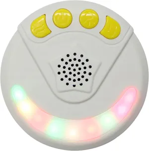 Baby Music Box Light Up 4in Portable Baby Sound Machine for Crib, Stroller Rechargeable Button Control Sound Machine for Soothing, Early Education, Newborn Essentials