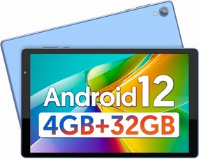 BAKEN 10 Inch Tablet, Android 12 Tablets, 4(2 2) GB RAM, 32GB ROM, 1280x800 IPS HD Touchscreen, Quad Core Processor, GMS, WiFi 6, 6000mAh Battery, Bluetooth Tablet PC, Dual Camera, Games(Blue)