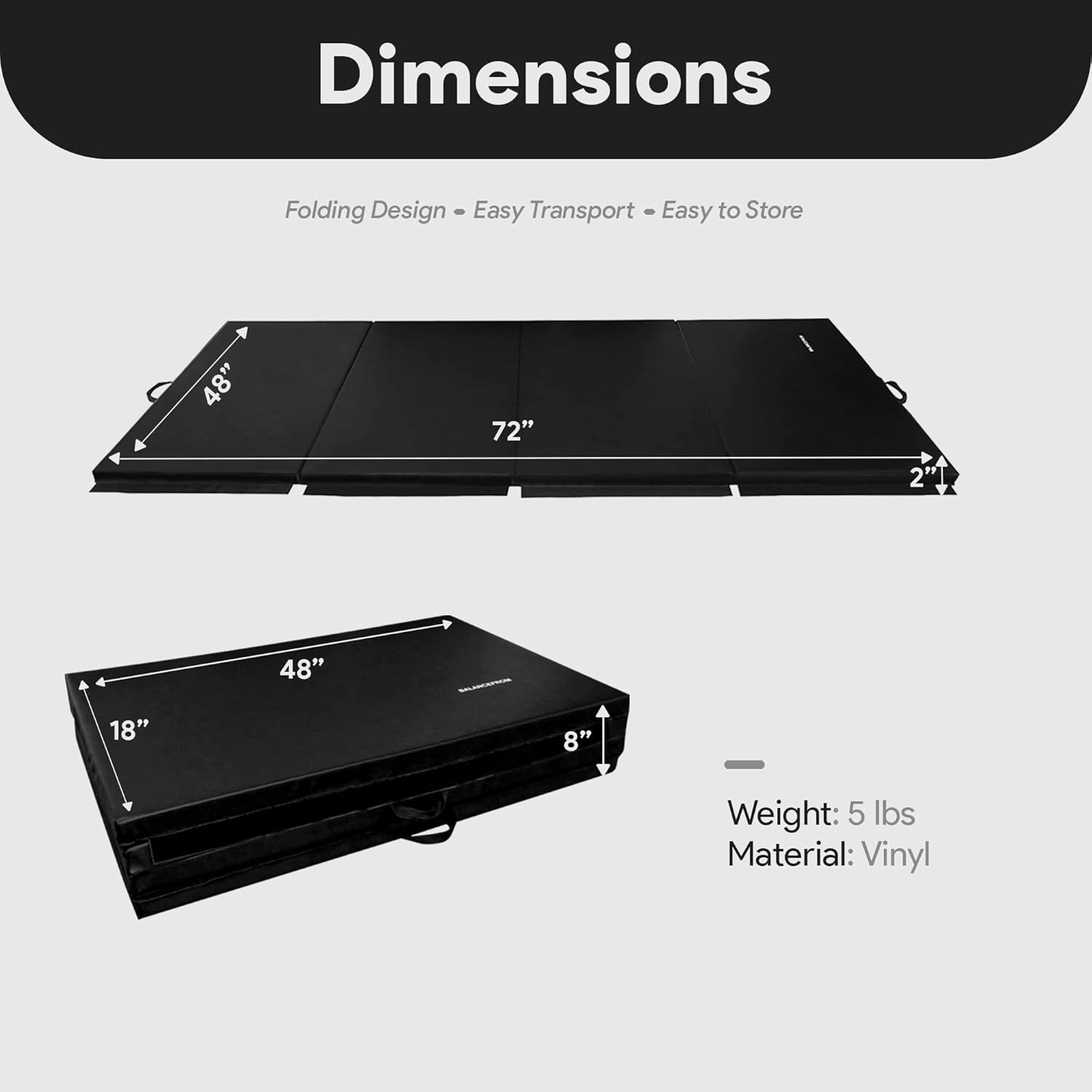 BalanceFrom Foldable Gymnastics Mat Home Gym Tumbling Equipment