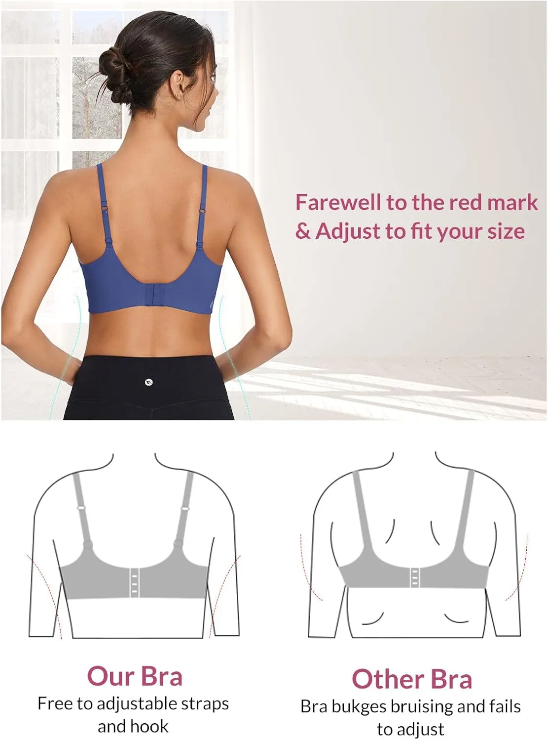 baleaf Sweatleaf Adjustable Sports Bras for Women, Padded Racerback Yoga Bra, High Impact Molded Cup Workout Bra