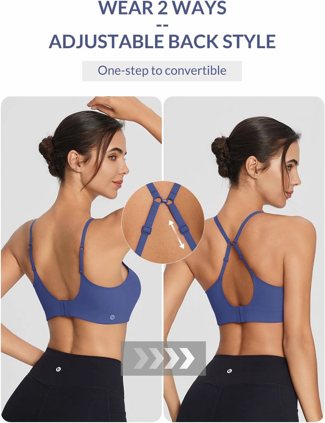 baleaf Sweatleaf Adjustable Sports Bras for Women, Padded Racerback Yoga Bra, High Impact Molded Cup Workout Bra