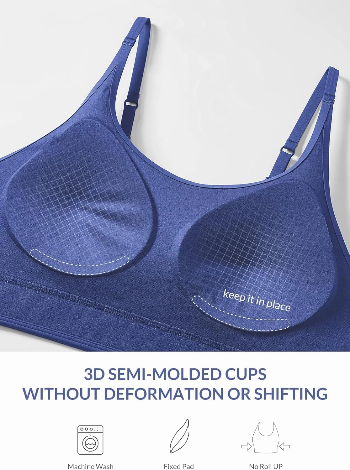 baleaf Sweatleaf Adjustable Sports Bras for Women, Padded Racerback Yoga Bra, High Impact Molded Cup Workout Bra