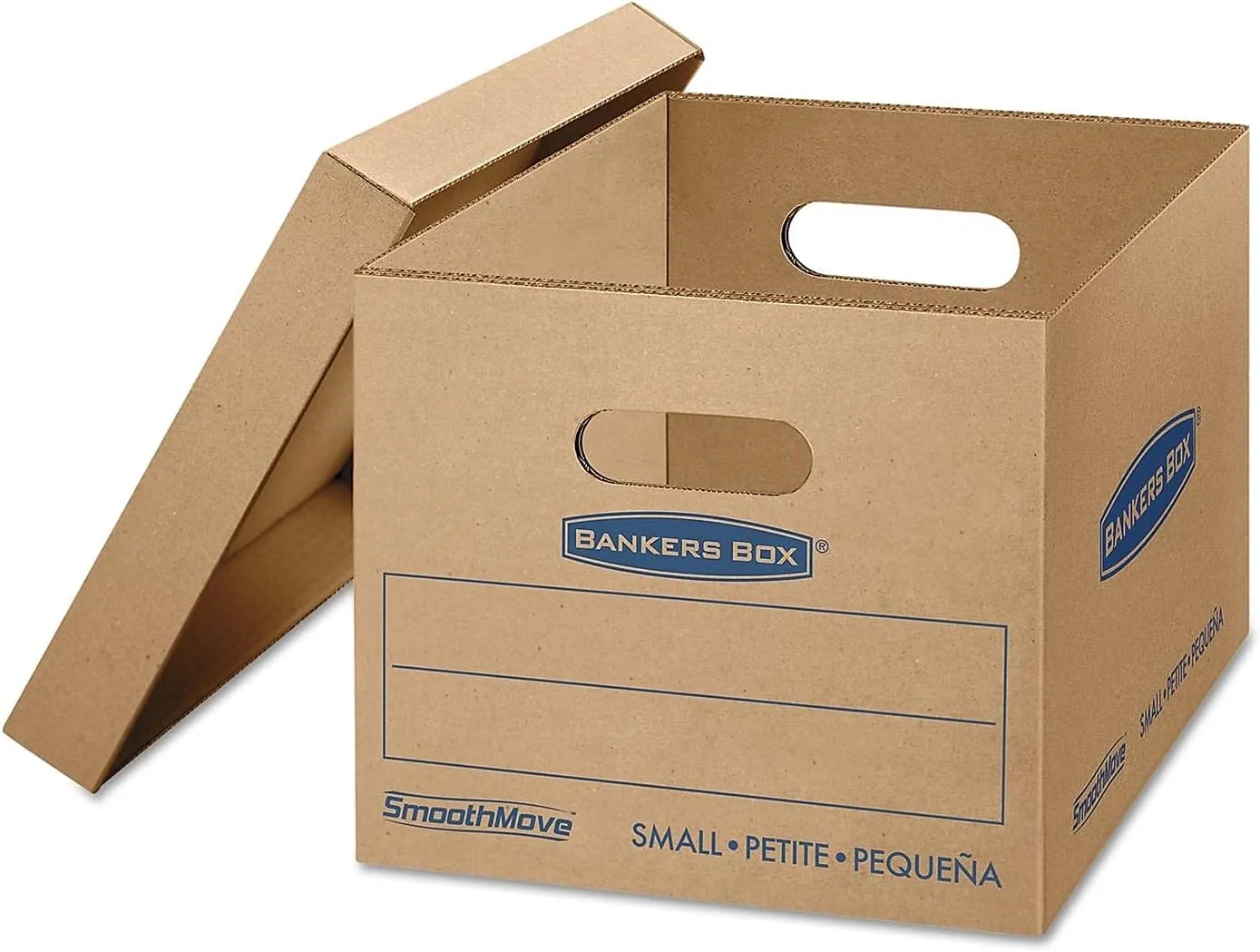 Bankers Box Small Classic Moving Box 20 Pack, Reinforced Handles, Tape-Free Assembly, Box with Lid, 15-in x 12-in x 10-in (7714210)