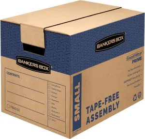 Bankers Box Small Prime Moving Box 10 Pack, Reinforced Handles, Tape-Free Assembly, Attached Lid, 16-in x 12-in x 12-in (0062716)