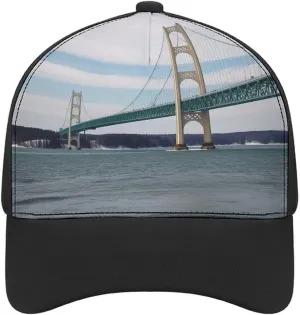 Baseball Cap for Women Men,Mackinac Suspension Bridge Adjustable Classic Baseball Hat for Leisure and Outdoor Activities