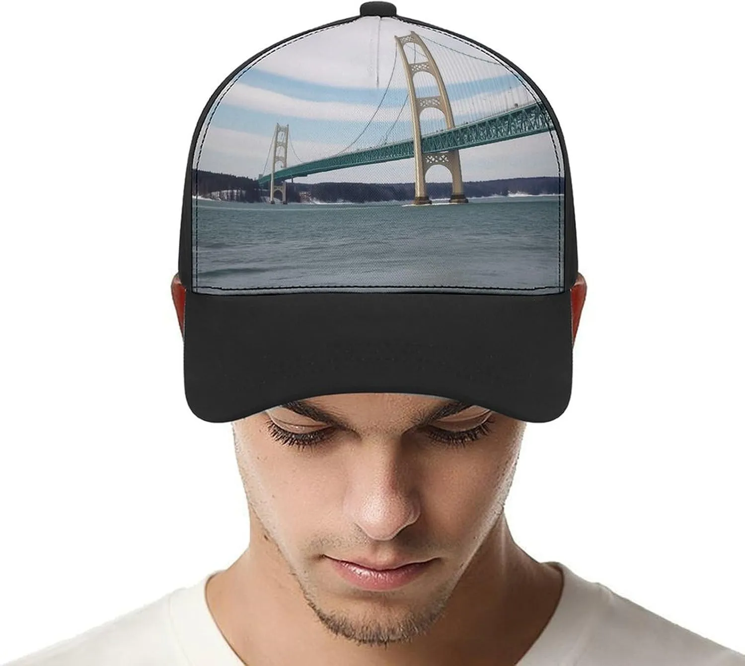 Baseball Cap for Women Men,Mackinac Suspension Bridge Adjustable Classic Baseball Hat for Leisure and Outdoor Activities