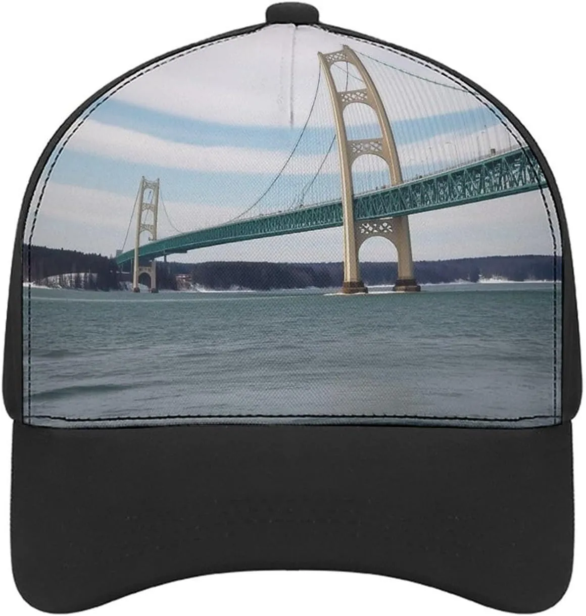 Baseball Cap for Women Men,Mackinac Suspension Bridge Adjustable Classic Baseball Hat for Leisure and Outdoor Activities