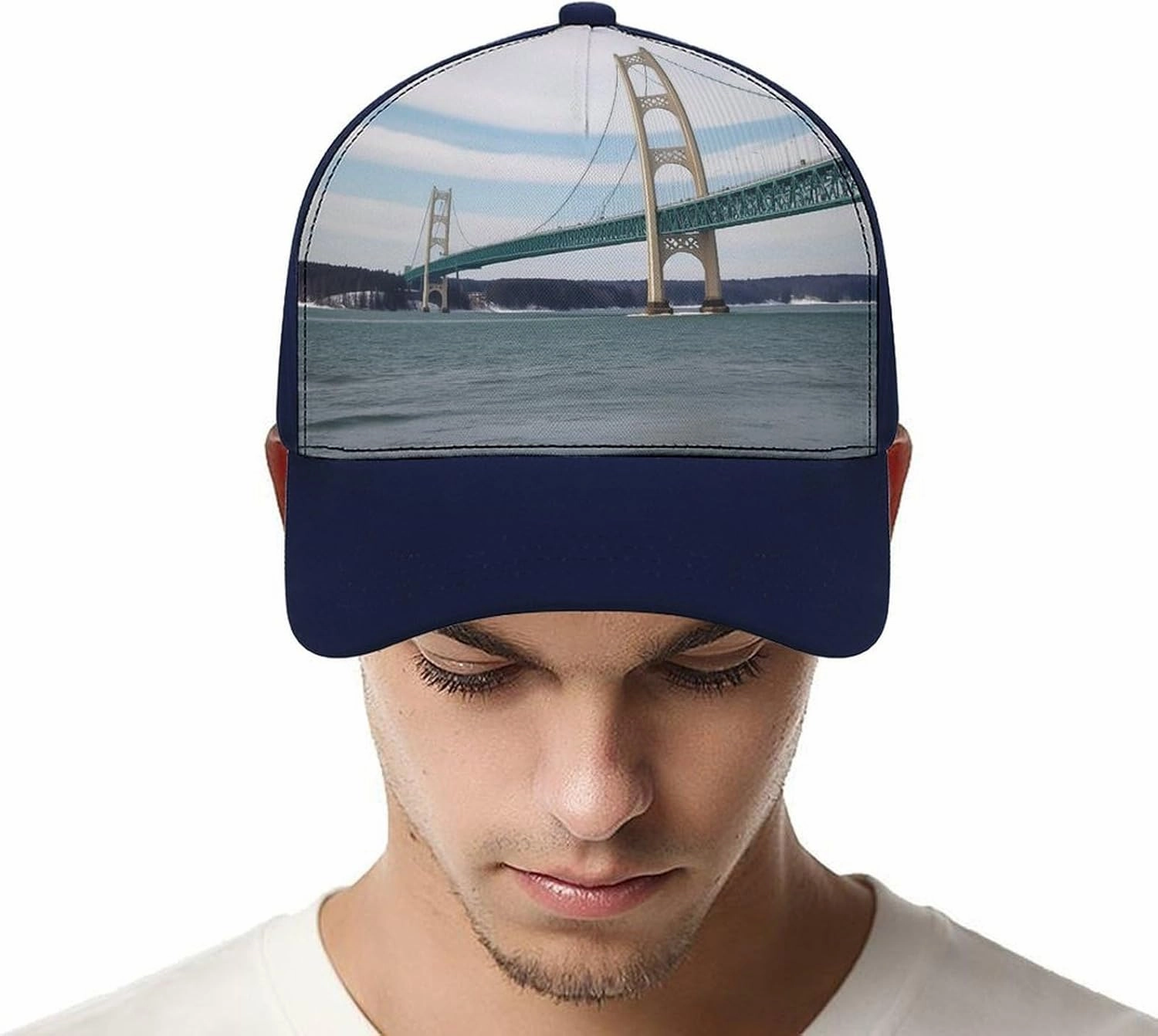 Baseball Cap for Women Men,Mackinac Suspension Bridge Adjustable Classic Baseball Hat for Leisure and Outdoor Activities