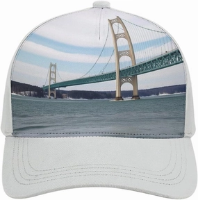 Baseball Cap for Women Men,Mackinac Suspension Bridge Adjustable Classic Baseball Hat for Leisure and Outdoor Activities