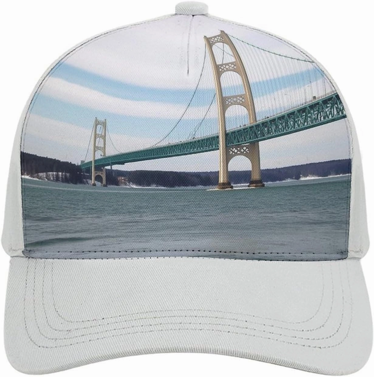 Baseball Cap for Women Men,Mackinac Suspension Bridge Adjustable Classic Baseball Hat for Leisure and Outdoor Activities