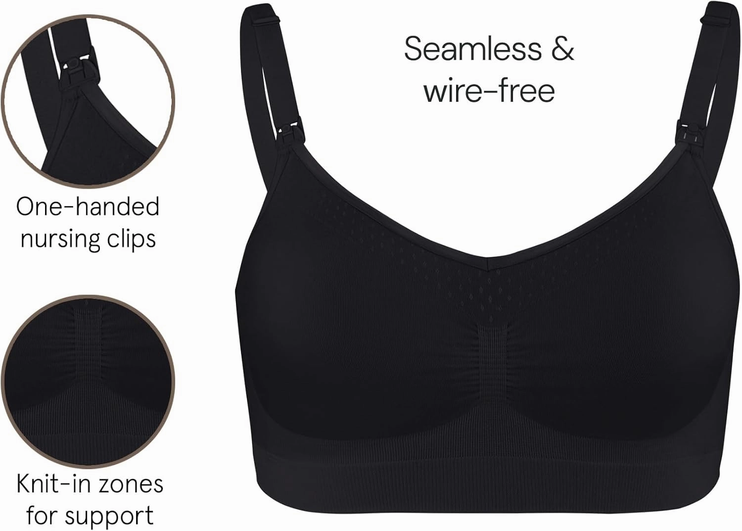 Basics by Bravado Women's Comfort Maternity Bra and Nursing Bra Adjustable, Seamless, S-XXL