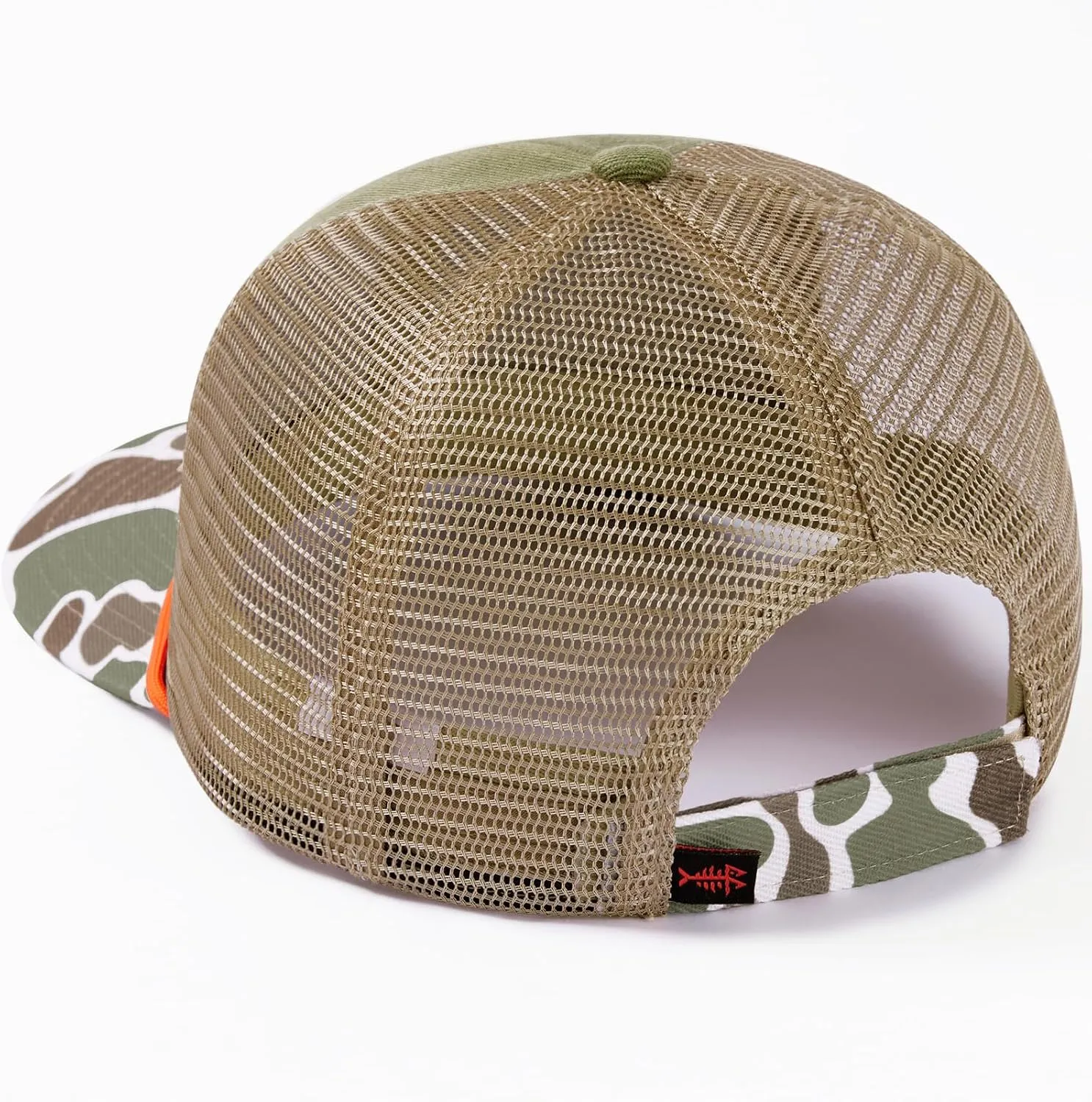 BASSDASH Camo Rope Trucker Hat Adjustable Embroidered Baseball Cap Mesh Back for Duck Deer Hunting Fly Fishing Camping