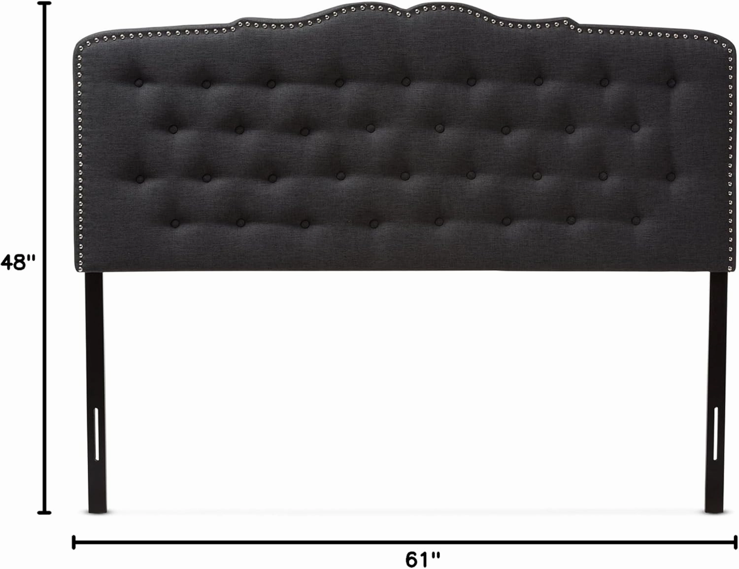 Baxton Studio Karessa Modern & Contemporary Dark Grey Fabric Queen Size Headboard (424-7277-AMZ)