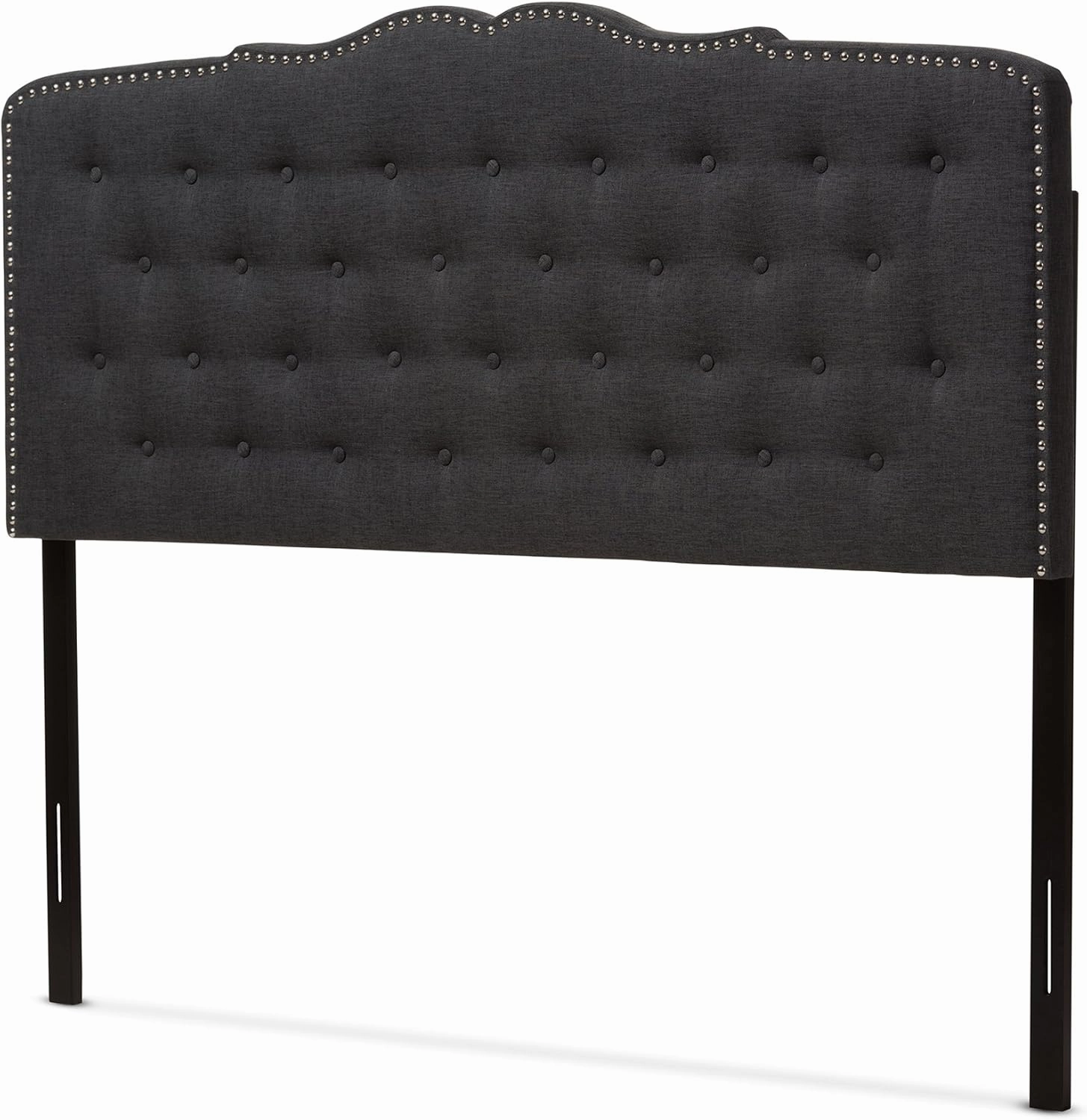 Baxton Studio Karessa Modern & Contemporary Dark Grey Fabric Queen Size Headboard (424-7277-AMZ)