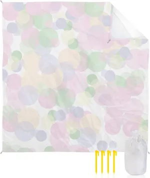 Beach Blanket Sandproof, Simple Abstract Geometric Polka Dots Waterproof Beach Mat Lightweight Quick Drying Picnic Blanket Beach Essentials for Travel Camping Hiking 95x80in