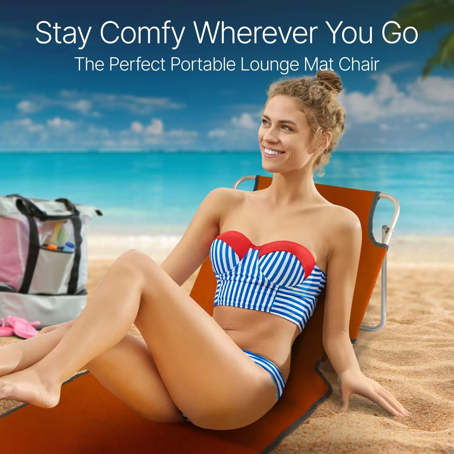 Beach Lounge Chair Perfect for The Beach - Beach Lounge Chairs Foldable Lightweight You Can Easily Carry Around - Portable Beach Chair Green