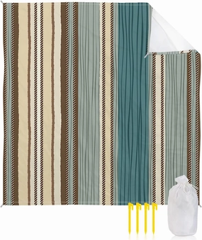 Beach Blanket Sandproof, Boho Style Stripe Vertical Stripe Waterproof Beach Mat Lightweight Quick Drying Picnic Blanket Beach Essentials for Travel Camping Hiking 108x84in