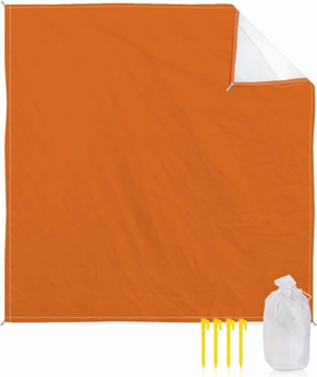Beach Blanket Sandproof, Fall Pure Orange Solid Color Waterproof Beach Mat Lightweight Quick Drying Picnic Blanket Beach Essentials for Travel Camping Hiking 95x80in