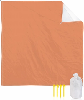 Beach Blanket Sandproof, Orange Red Waterproof Beach Mat Lightweight Quick Drying Picnic Blanket Beach Essentials for Travel Camping Hiking 108x84in