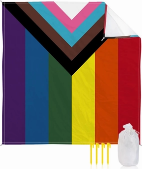 Beach Blanket Sandproof, Rainbow Stripes Color Texture Waterproof Beach Mat Lightweight Quick Drying Picnic Blanket Beach Essentials for Travel Camping Hiking 95x80in