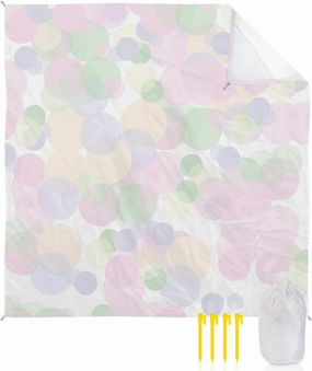 Beach Blanket Sandproof, Simple Abstract Geometric Polka Dots Waterproof Beach Mat Lightweight Quick Drying Picnic Blanket Beach Essentials for Travel Camping Hiking 108x84in