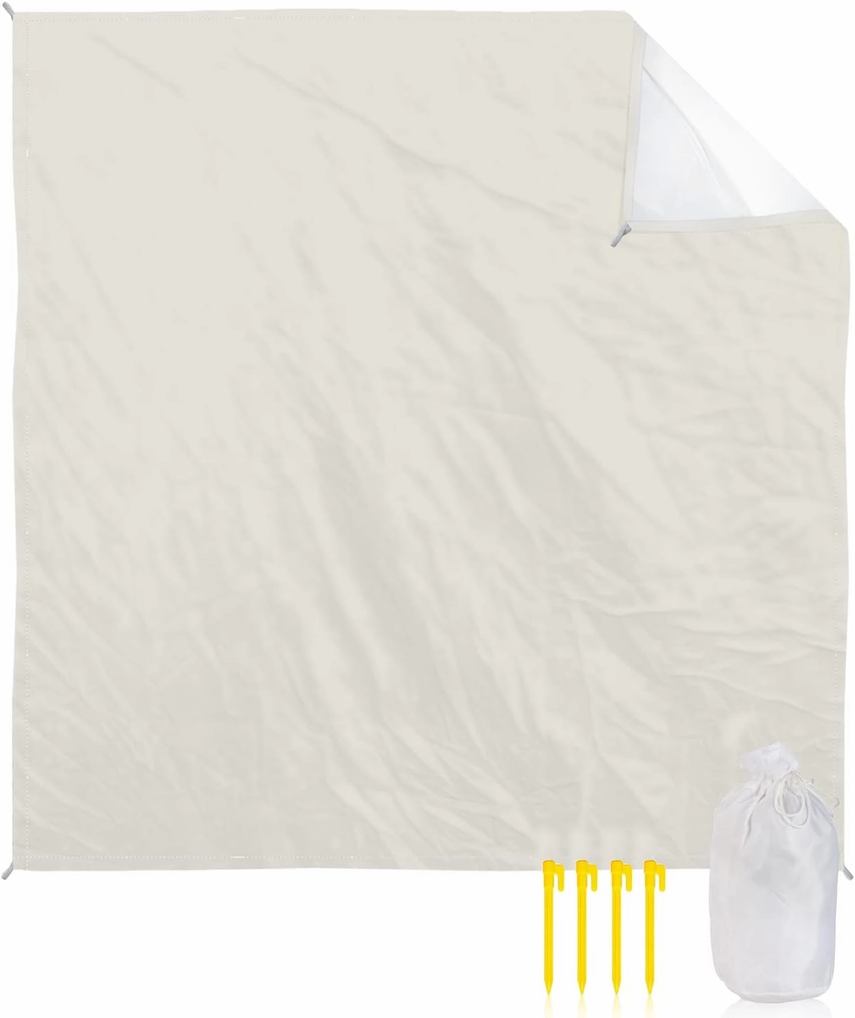 Beach Blanket Sandproof, Solid Color Beige Waterproof Beach Mat Lightweight Quick Drying Picnic Blanket Beach Essentials for Travel Camping Hiking 95x80in