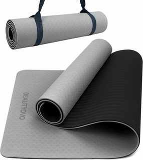 BEAUTYOVO Yoga Mat with Strap, 1/3 Inch Extra Thick Yoga Mat Double-sided Non Slip, Professional TPE Yoga Mats for Women Men, Workout Mat for Yoga, Pilates and Floor Exercises