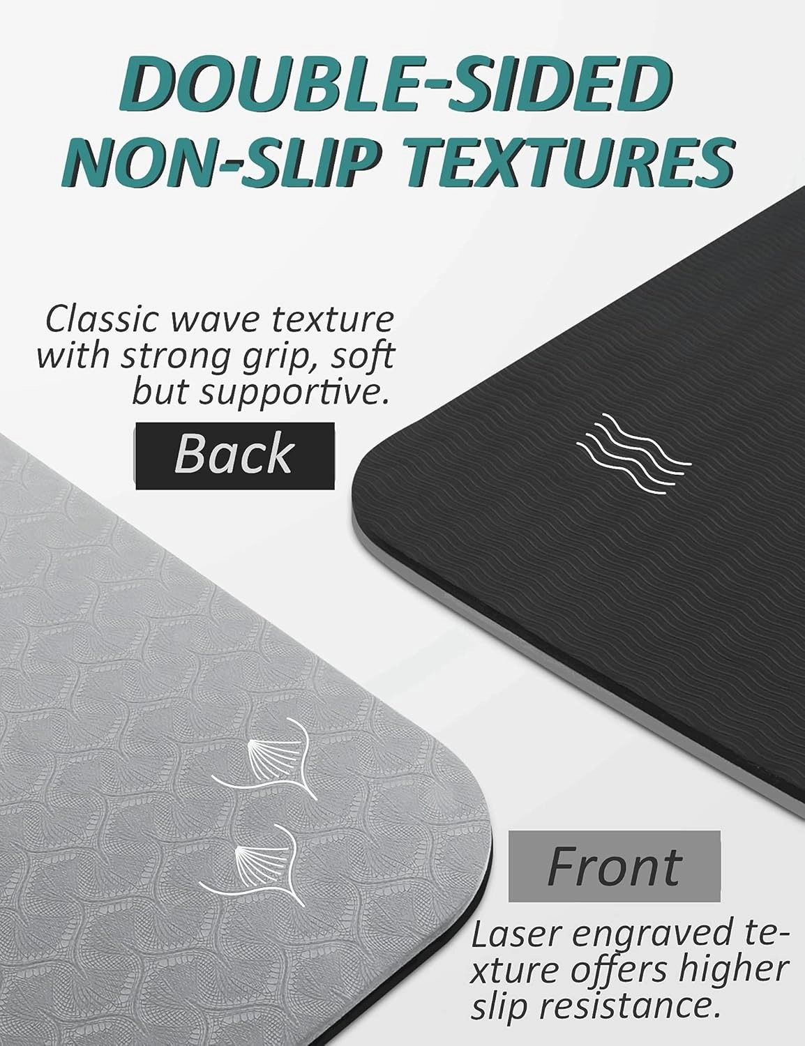 BEAUTYOVO Yoga Mat with Strap, 1/3 Inch Extra Thick Yoga Mat Double-sided Non Slip, Professional TPE Yoga Mats for Women Men, Workout Mat for Yoga, Pilates and Floor Exercises